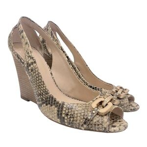 Coach Larchmont Women's Peep Toe Wedge Shoes Sz 9.5B